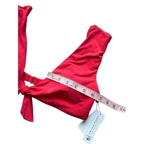 Trina Turk Getaway Knot Front Bikini Top In Red Size M/10 - Picture 11 of 11